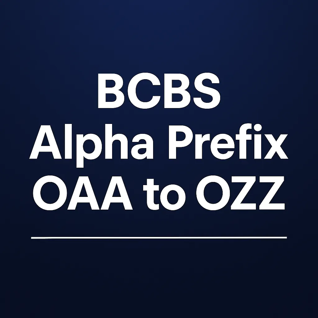 BCBS Alpha Prefix OAA to OZZ featured banner